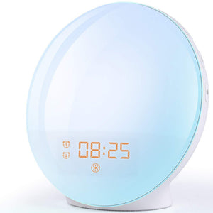 Smart Sunrise Simulation Alarm Clock with Nature Sounds