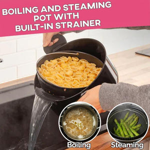 Boiling And Steaming Cooking Pot With Built-In Strainer