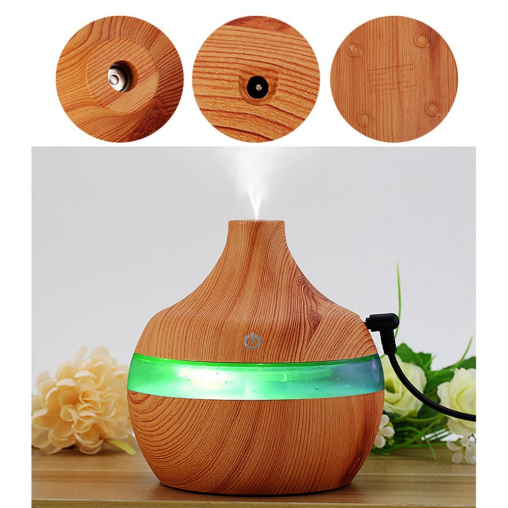 Wood Grain Aromatherapy USB Humidifier