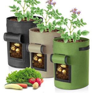 3 Pcs Breathable Vegetable Plant Grow Bags (Large)