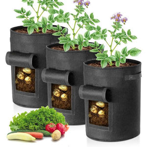 3 Pcs Breathable Vegetable Plant Grow Bags (Large)