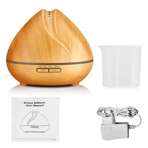 Wood Grain Humidifier with LED Lamp