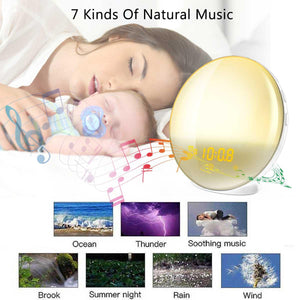 Smart Sunrise Simulation Alarm Clock with Nature Sounds