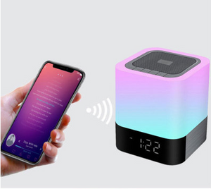 Colorful Night Light Bluetooth Speaker with Clock