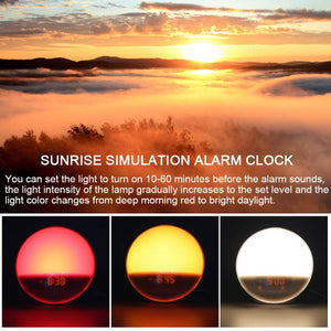 Smart Sunrise Simulation Alarm Clock with Nature Sounds