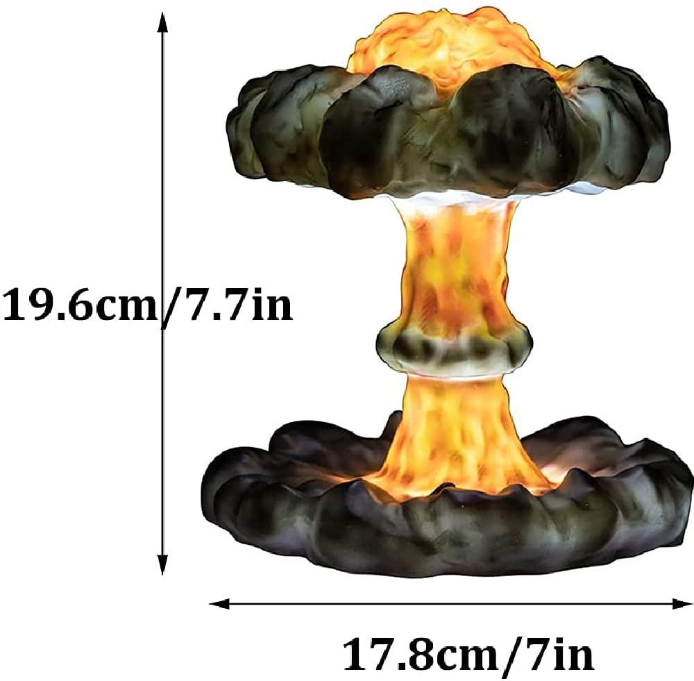 Simulated Nuclear Explosion Mushroom Cloud 3D Table Lamp