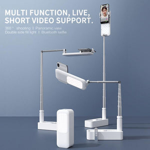 Portable Phone Holder Stand With Wireless Dimmable LED Selfie Fill Light