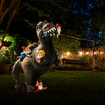 Dinosaur Eating Gnomes Garden Statue