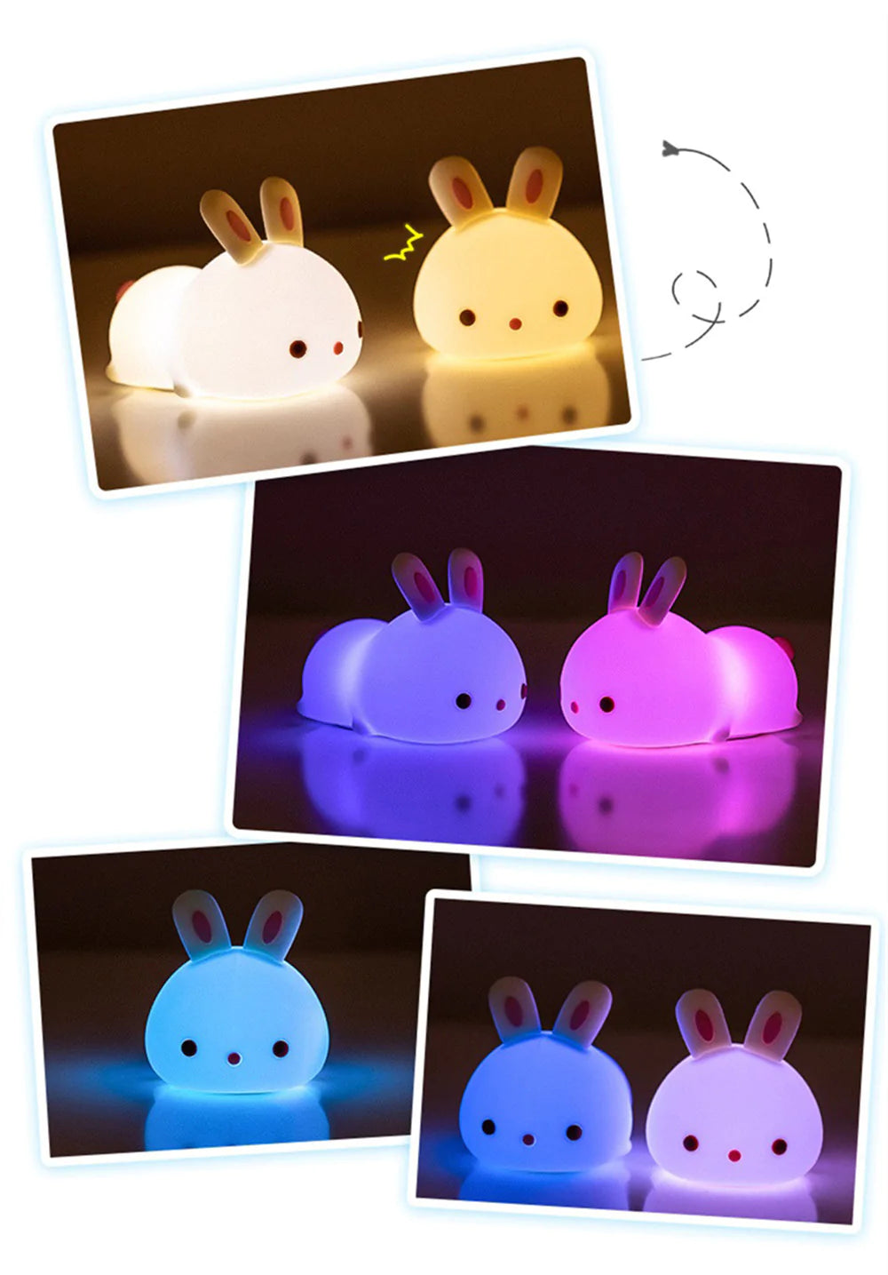 Cute Rabbit Touch Night Light