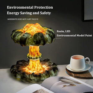 Simulated Nuclear Explosion Mushroom Cloud 3D Table Lamp