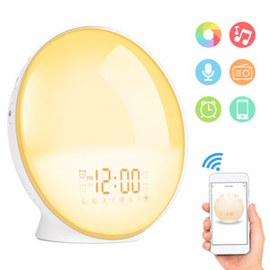 Smart Sunrise Simulation Alarm Clock with Nature Sounds