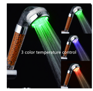 Color Changing LED Negative Ions Shower Head