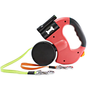 Retractable Dual Dog Leash with Light