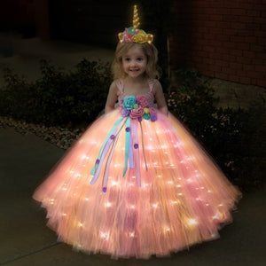 Princess Aish LED Light Up Dress With LED Unicorn Headdress