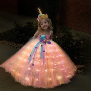 Princess Aish LED Light Up Dress With LED Unicorn Headdress