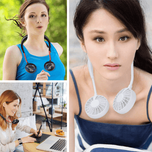 USB Portable Neck Fan - Rechargeable Neckband Cooler