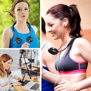 USB Portable Neck Fan - Rechargeable Neckband Cooler