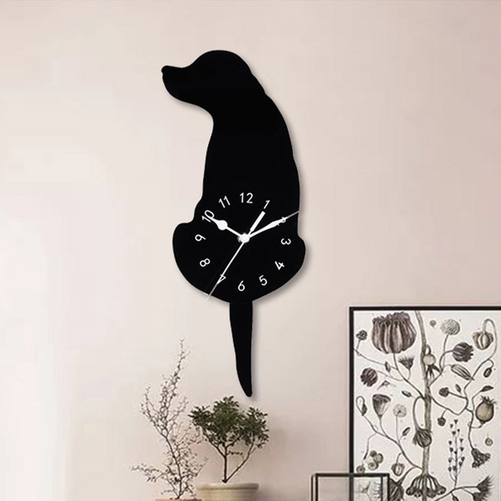 Dog Swing Tail Pendulum Wall Clock