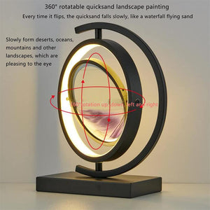 360° Rotatable Moving Sand Art Picture Table Lamp