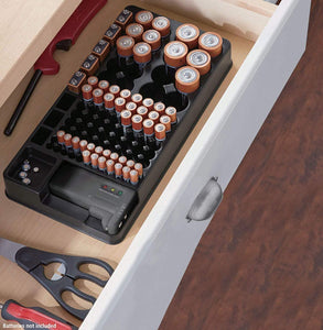 Battery Storage Box Organizer with Energy Tester