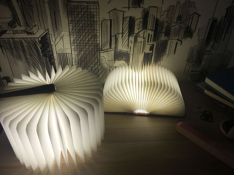 Magnetic Wooden Folding Book Light