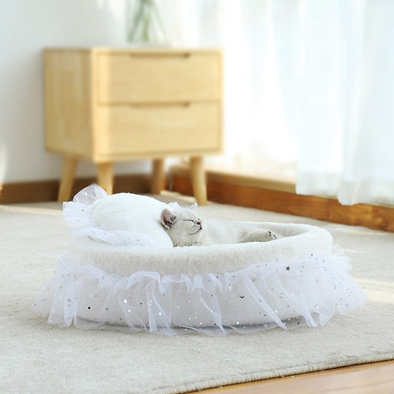 Soft Lace Princess Cat Bed