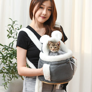 Warm Plush Small Pet Carrier Bag