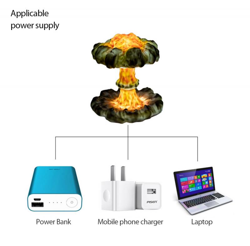 Simulated Nuclear Explosion Mushroom Cloud 3D Table Lamp