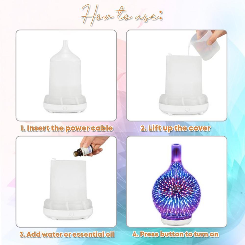 Firework Atmospheric Glass Diffuser Humidifier