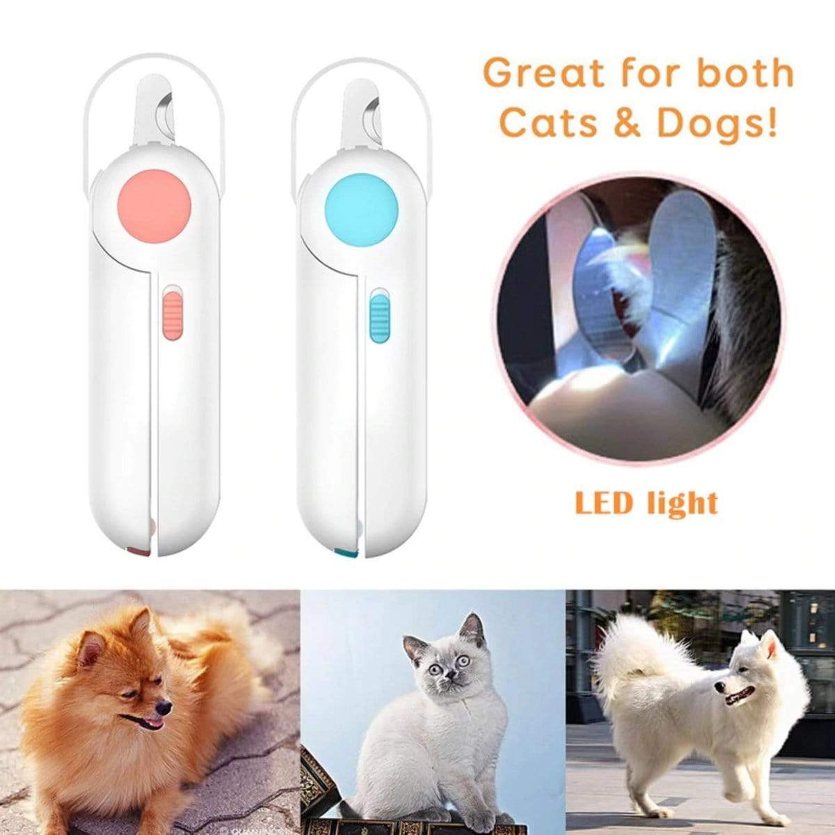 Pet Nail Clipper with LED Light