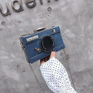 Fashion Camera Shape Clutch Nubuck Shoulder Bag