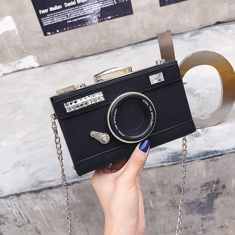 Fashion Camera Shape Clutch Nubuck Shoulder Bag