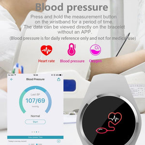 Blood Pressure Smart Sports Watch - Waterproof Heart Rate Monitor Fitness Tracker Smartwatch