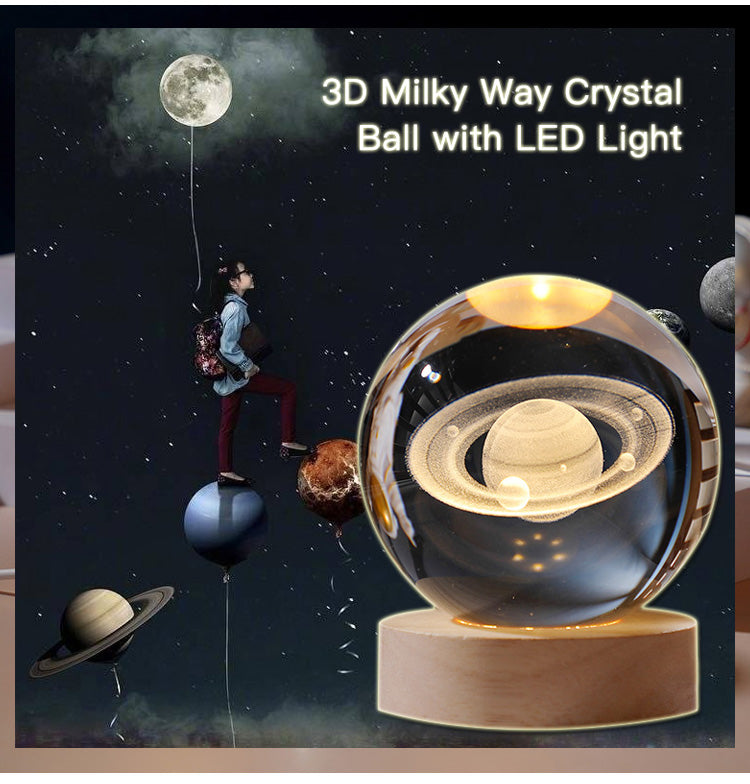 Luminous 3D Glowing Crystal Ball