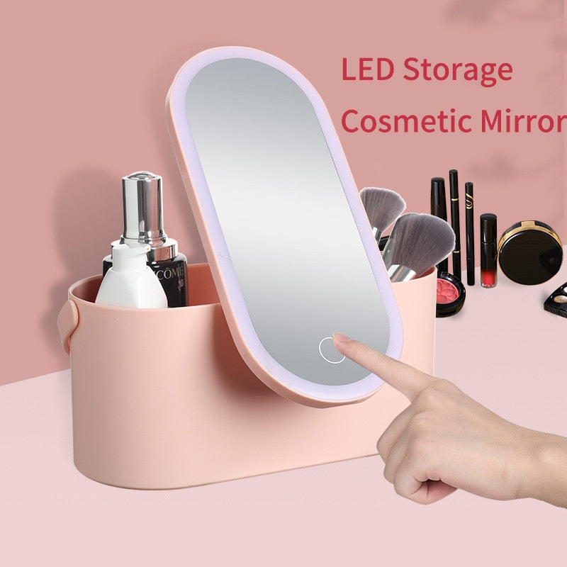 Travel Makeup Organizer Box with LED Light