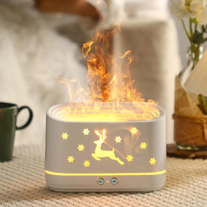 Christmas Elk Flame Humidifier Oil Diffuser