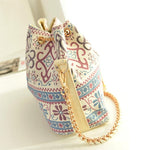 Ethnic Style Drawstring Bucket Bag