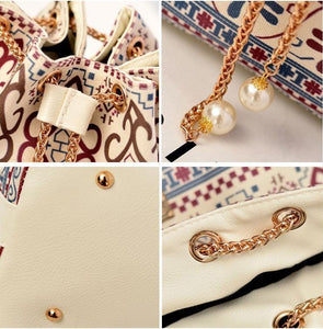 Ethnic Style Drawstring Bucket Bag