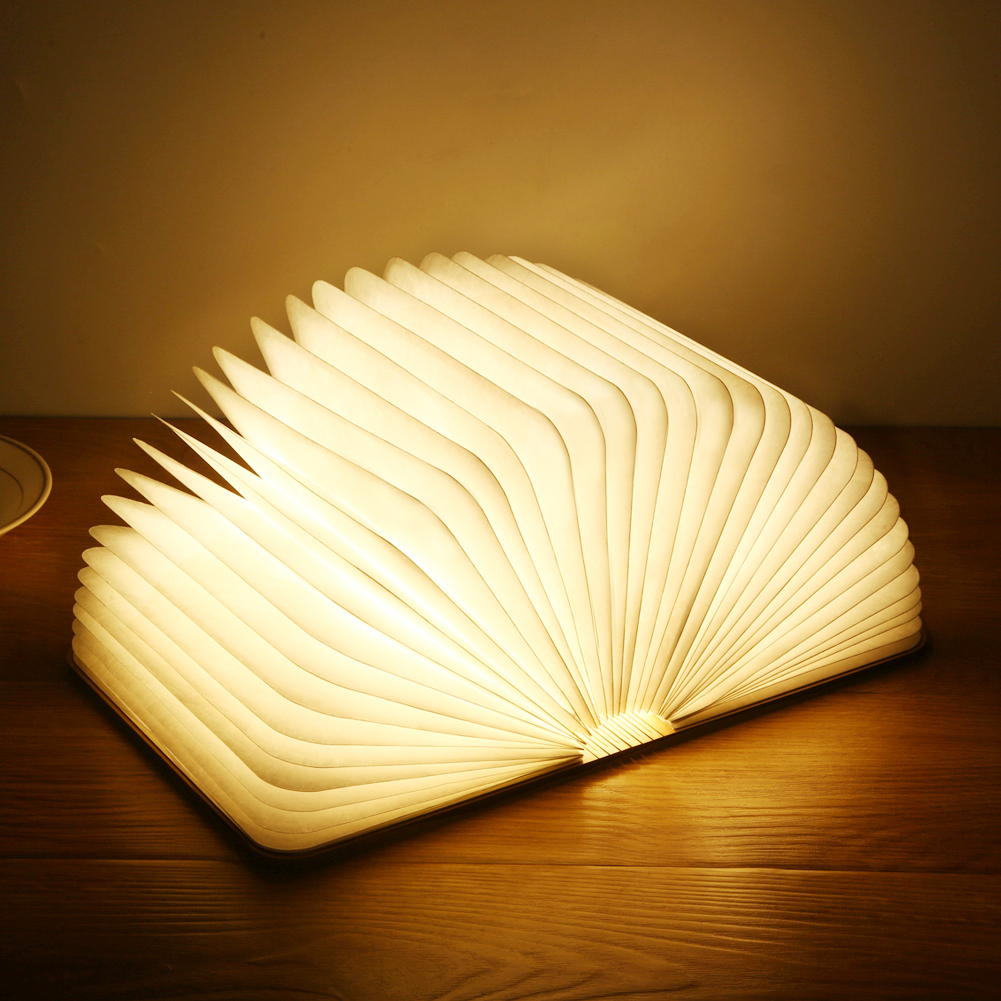 Magnetic Wooden Folding Book Light