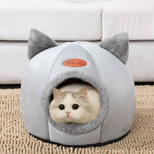 Cat Ears Cozy Cat Bed Cave