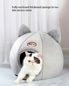 Cat Ears Cozy Cat Bed Cave