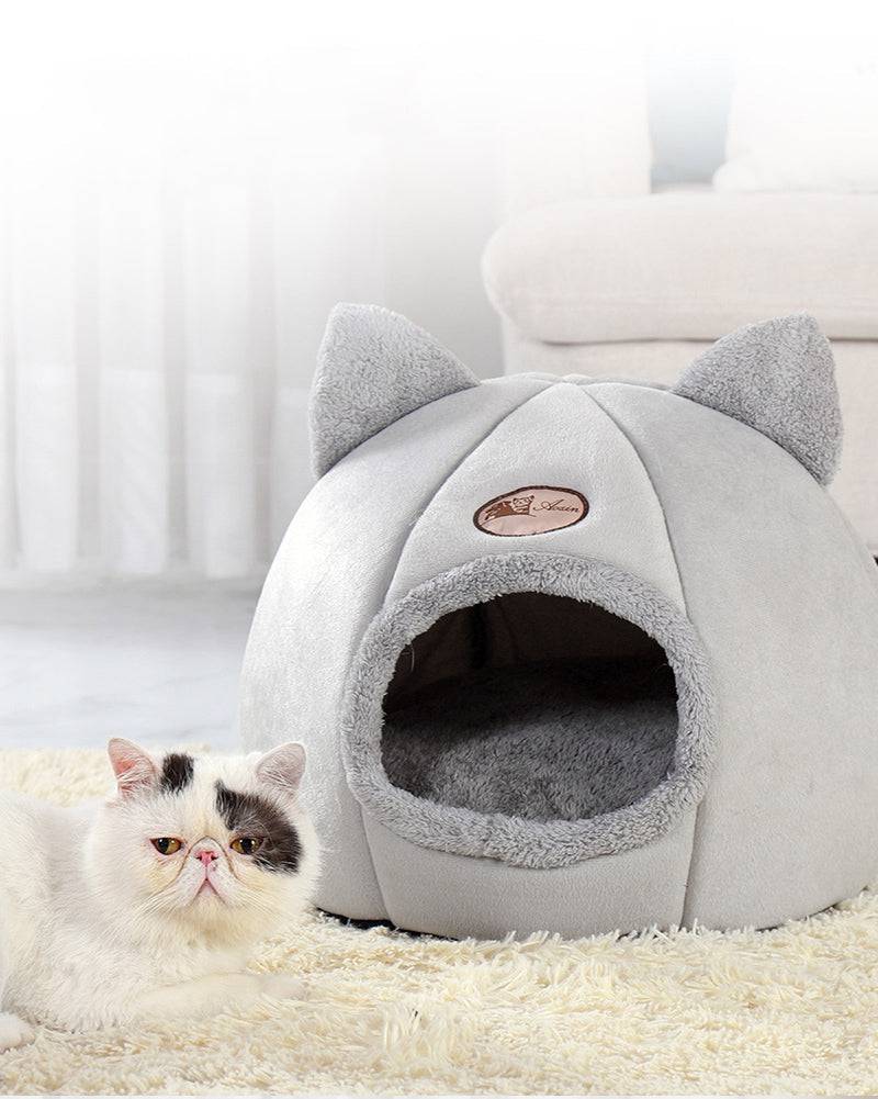 Cat Ears Cozy Cat Bed Cave