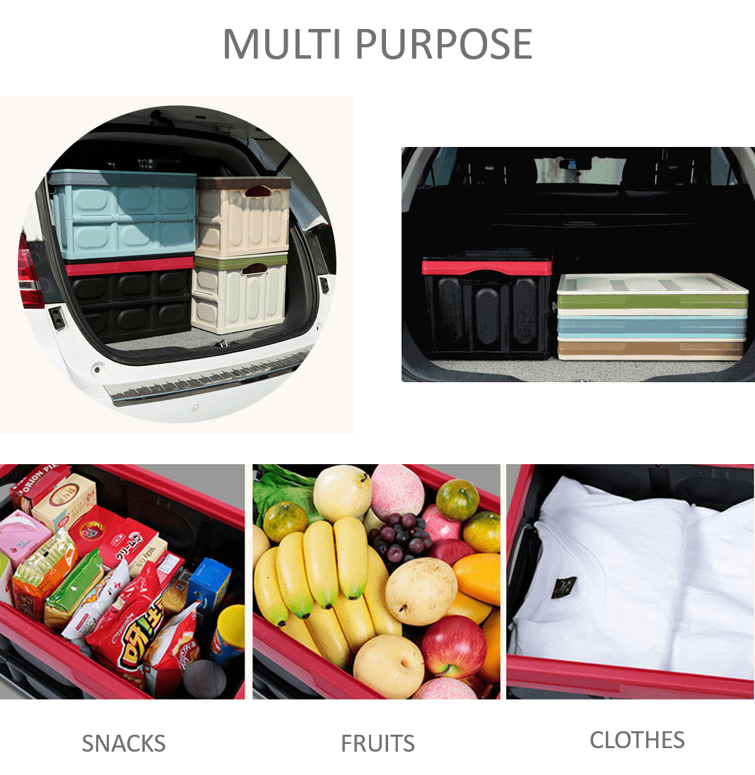 Collapsible Car Trunk Organizer & Storage Container Cargo Box