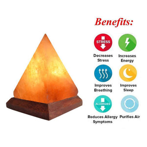 Pyramid Himalayan Salt Lamp Crystal Rock Air Purifier