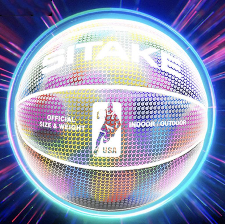 Glowing Reflective Holographic Basketball