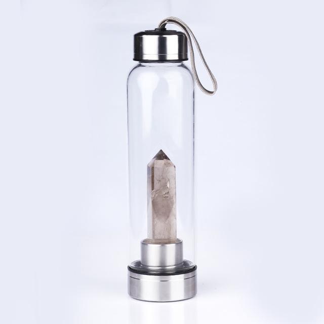 Healing Natural Quartz Glass Water Bottle