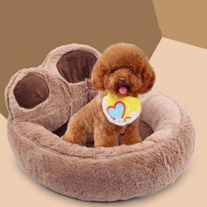 Paw Shaped Plush Pet Bed