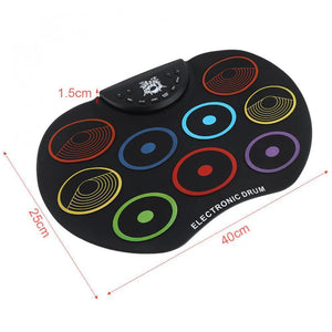 Portable Digital Drum Set - 9 Pads Roll up Silicone Electric Drum Kit Set