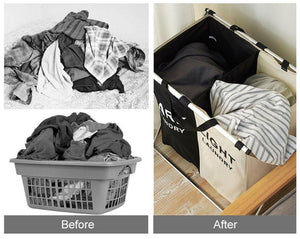 3 Sections Laundry Basket Hamper Sorter
