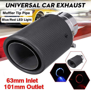 Universal Matte Carbon Fiber Car Exhaust Tail Muffler Pipe